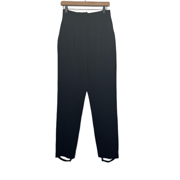 Tibi Black HighWaisted Pleated Removable Stirrups Pants Size 6‎
